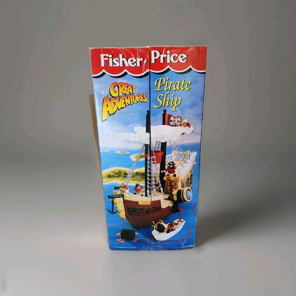 Vintage Fisher Price Great Adventures Pirate Ship, Complete Sealed Contents - Picture 2 of 9